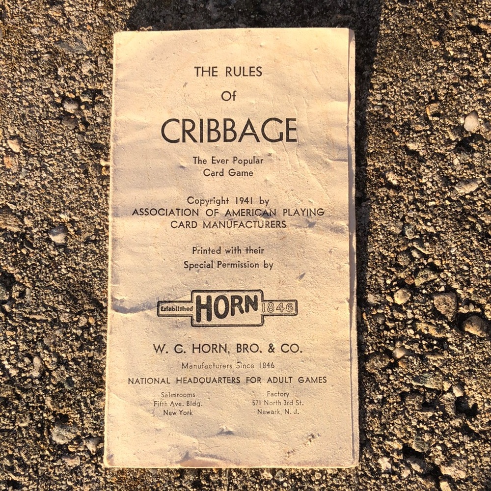 VTG The Rules of Cribbage 1941